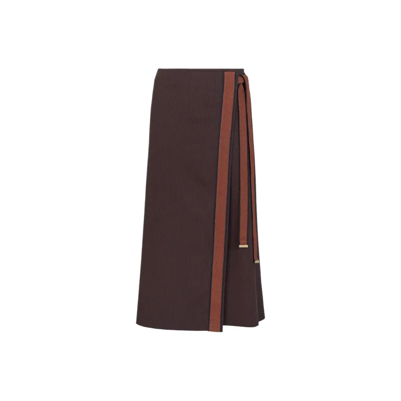 FENDI SS24 Casual Long Skirts Women's Brown-0