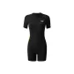 Black-One-Piece Short-Sleeved Boxer Swimsuit