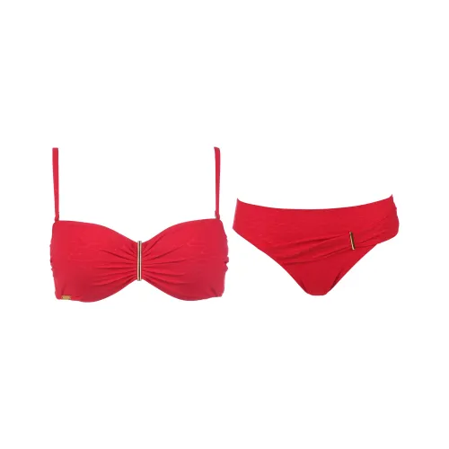 Selmark Women's Spanish Style Jacquard Sexy Bikini Swimsuit Red