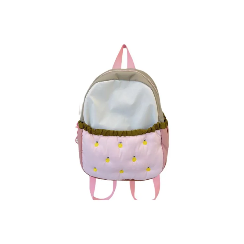 Travel Nylon Fabric Backpack Women's Pink-0