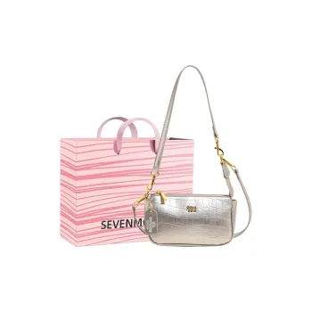 SEVENMOONS PU Shoulder Bag Women's Silver/Pink/Black