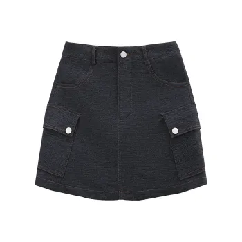 A Paradise For Awakening Casual Short Skirts Women's Denim Blue