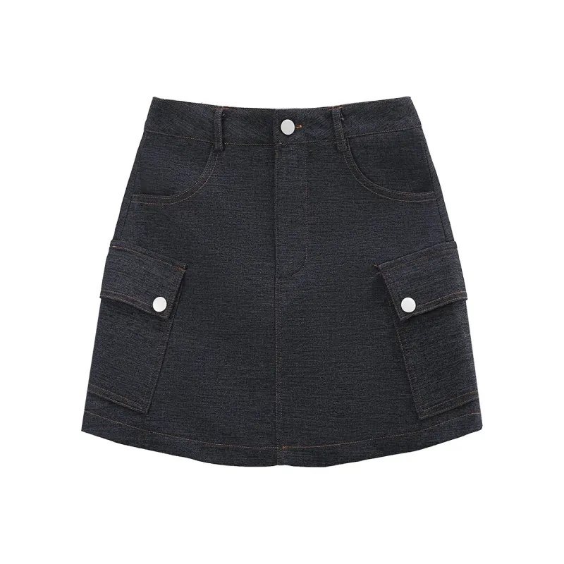 A Paradise For Awakening Casual Short Skirts Women's Denim Blue-0