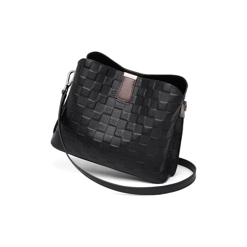 EBLAN Cow Leather Shoulder Bag, Crossbody Bag, Bucket Bag Regular Women's Black-5