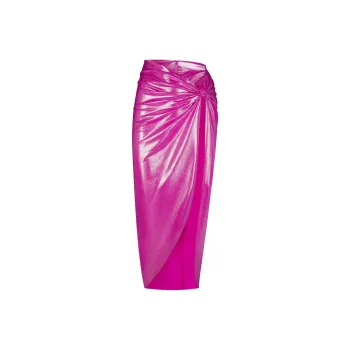 SKIMS LIQUID SHINE SWIM SARONG SKIRT Swim Dresses & Skirts Women's Lollipop/Popstick