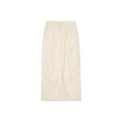 MLB New York Yankees Casual Long Skirt Women's Linen Cream