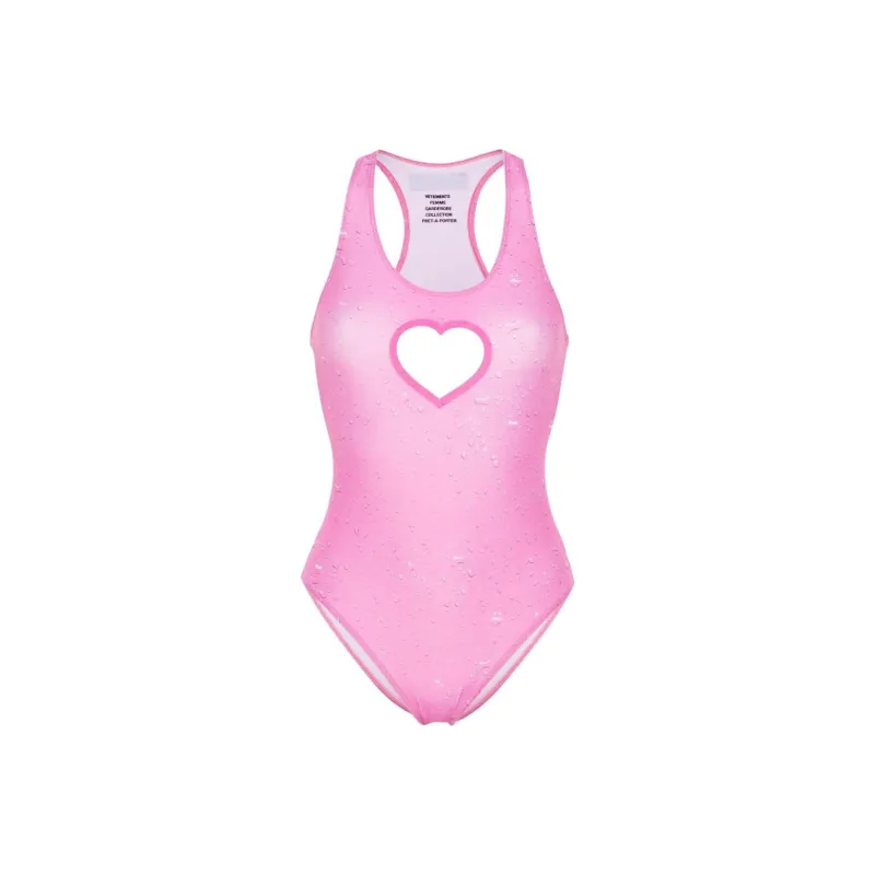 Vetements Heart Cutout Swimsuit 'Pink Splash'-0