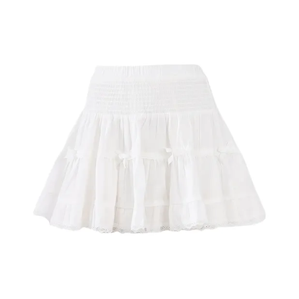 ZXZA Casual Short Skirts Women's White-0