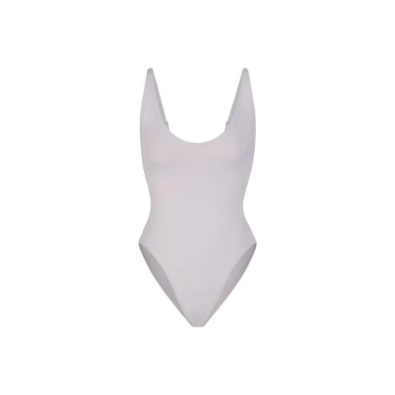 SKIMS SIGNATURE SWIM SCOOP NECK ONE PIECE One-piece Swimsuit Women's Chrome/Chrome-Plated-0