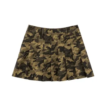 CHUU Casual Short Skirts Women's Green Camouflage
