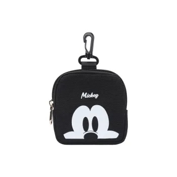 MESUCA Disney Collection Canvas Wallet Storage Bag Unisex Black White/Cow Blue