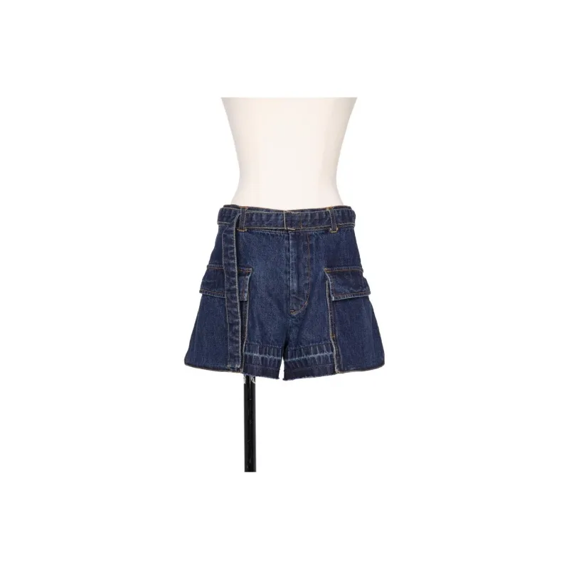 Sacai SS24 Denim Shorts Women's Blue-0