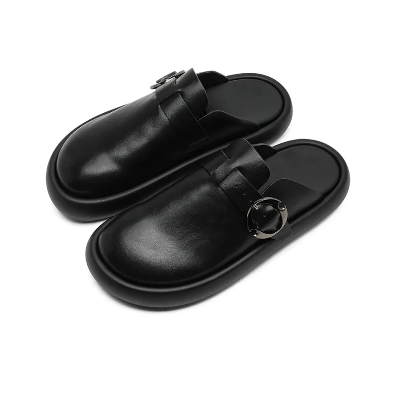 KUNGFUDEER Rubber Sole Closed Toe Slippers Unisex-1
