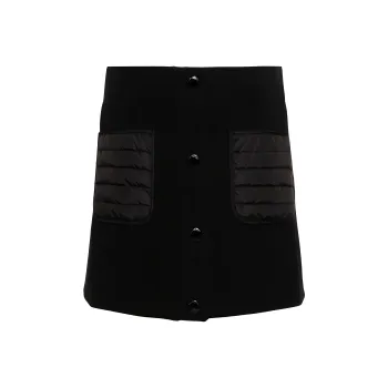 Moncler Logo Patch Straight Hem Mini Skirt
