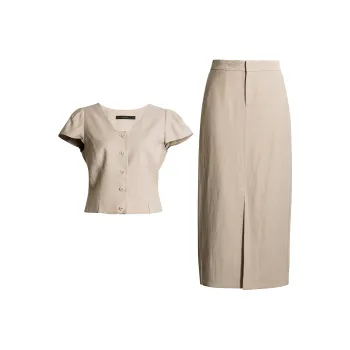 ROEYSHOUSE Skirt Set Women's Light Khaki