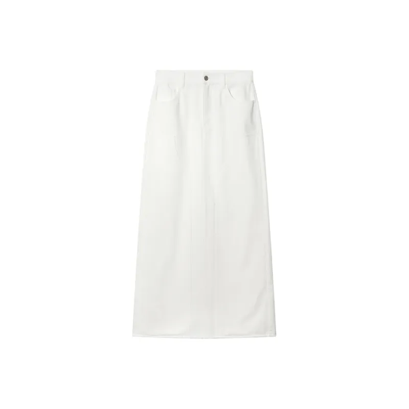 COVERINS Casual Long Skirt Women's White-0