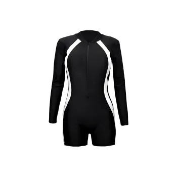 Youyou One Piece Swimsuits Women's Black With White