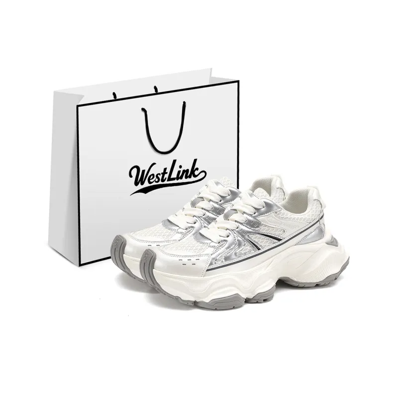 WESTLINK Breathable Lightweight Height Increasing Low Top Chunky Sneakers Women's-6