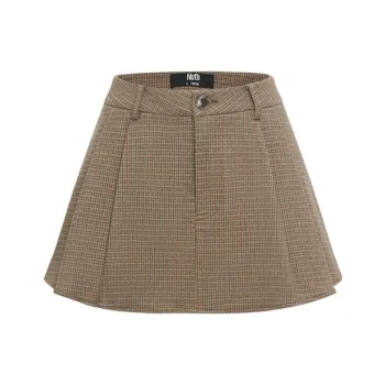 NUTH Casual Short Skirts Women's Coffee Brown