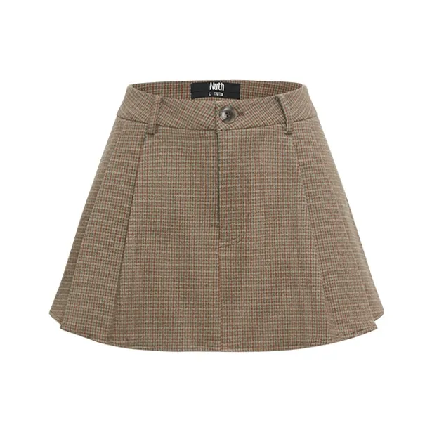 NUTH Casual Short Skirts Women's Coffee Brown-0