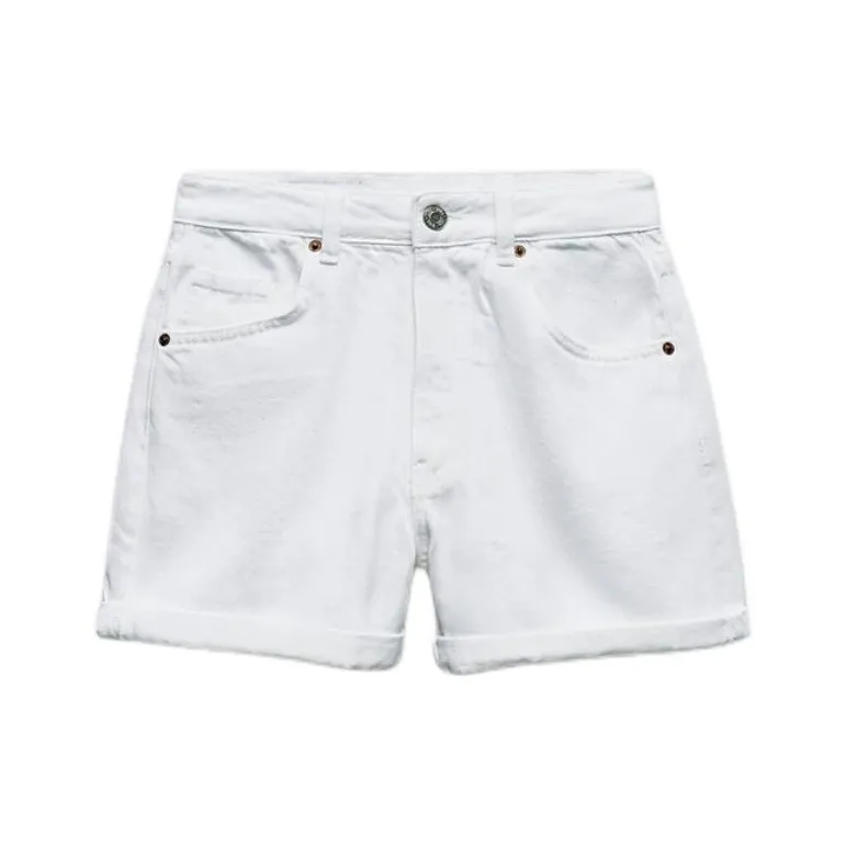 ZARA Denim Shorts Women's White-0