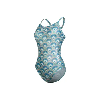 ZOKE One-piece Swimsuit Women's Blue Green Bright Floral