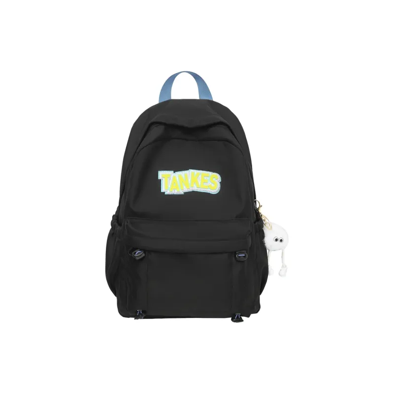 AIBAG Nylon Backpack Unisex Black/Yellow/Khaki/Light Blue-0