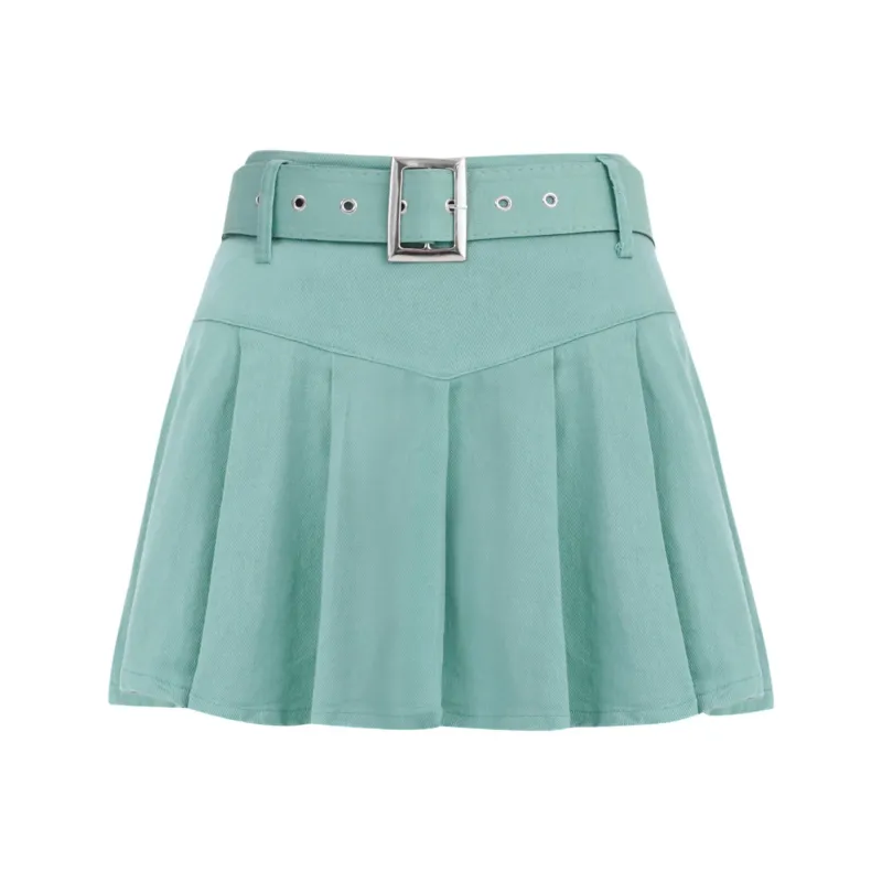 OROI Casual Short Skirts Women's Aqua Blue-0