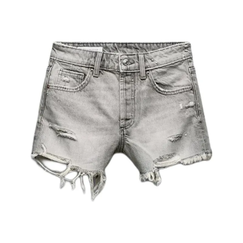 ZARA Denim Shorts Women's Gray-0