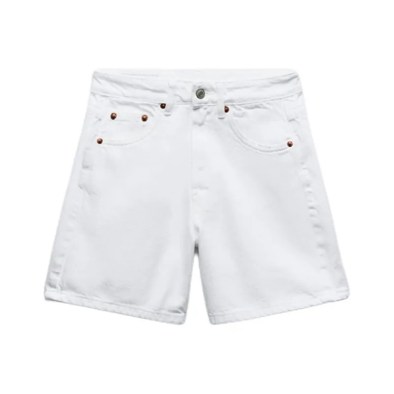 ZARA Trf Denim Shorts Women's White-0