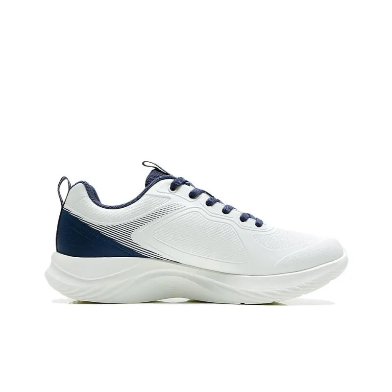 QIAODAN Anti Slip Wear Resistant Low Top Casual Running Shoes Men's White Blue-1