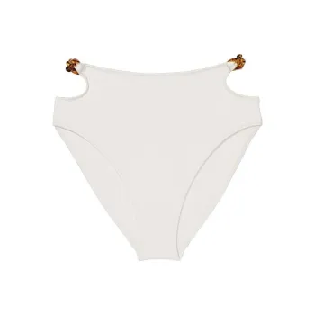 Victoria's Secret Chain-Link High-Waist Full-Coverage Bikini Bottom / CW Swimming Shorts Women's Coconut White