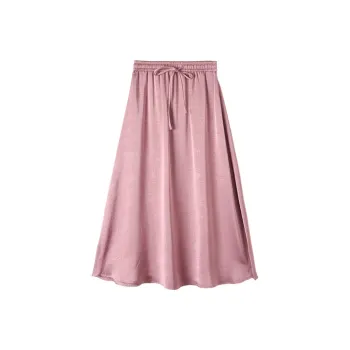 HIPPIEMISS Casual Long Skirts Women's Plum Red