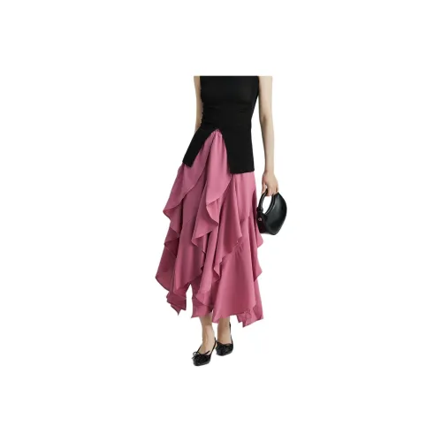 PKHP Casual Long Skirts Women's Raspberry Pink