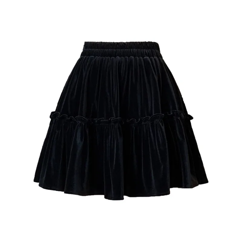 MM Casual Short Skirts For Fall And Winter Women's Black-0