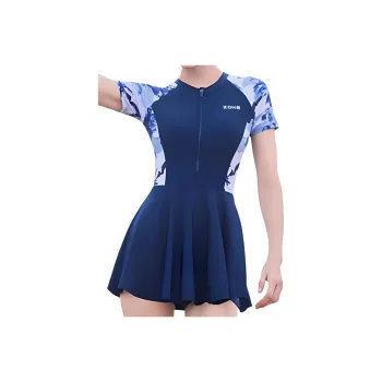 ZOKE One Piece Swimsuits Women's Dark Blue/White
