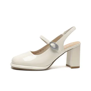 JOSINY Chunky Heel High Heels 8CM Women's Ecru