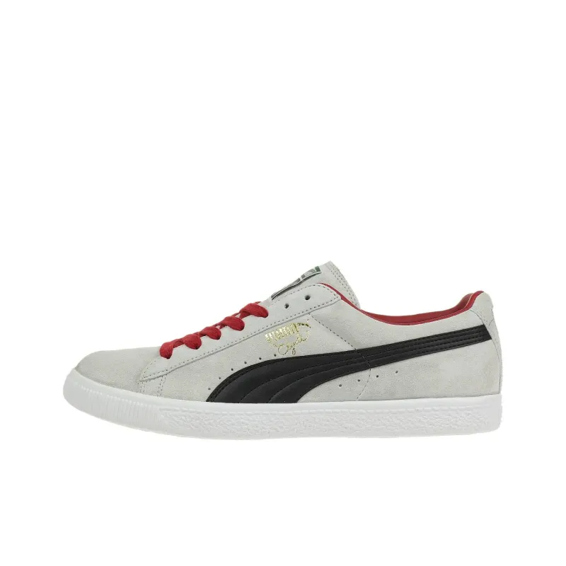 PUMA Clyde Script Anti Slip Wear Resistant Low Top Skateboard Shoes Men's Gray-0