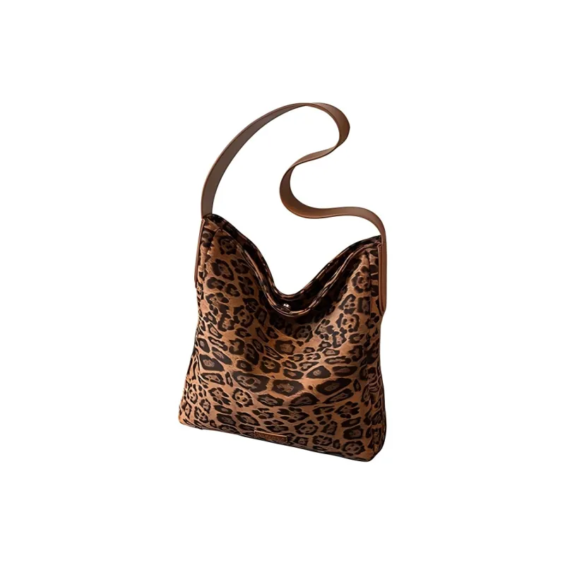 Fitchell Suede Shoulder Bag Women's Leopard Print/Black/Khaki-2