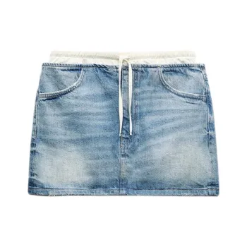 ZARA Denim Short Skirts Women's Blue