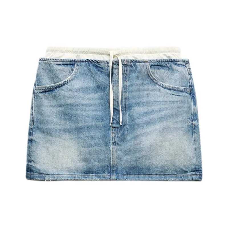 ZARA Denim Short Skirts Women's Blue-0