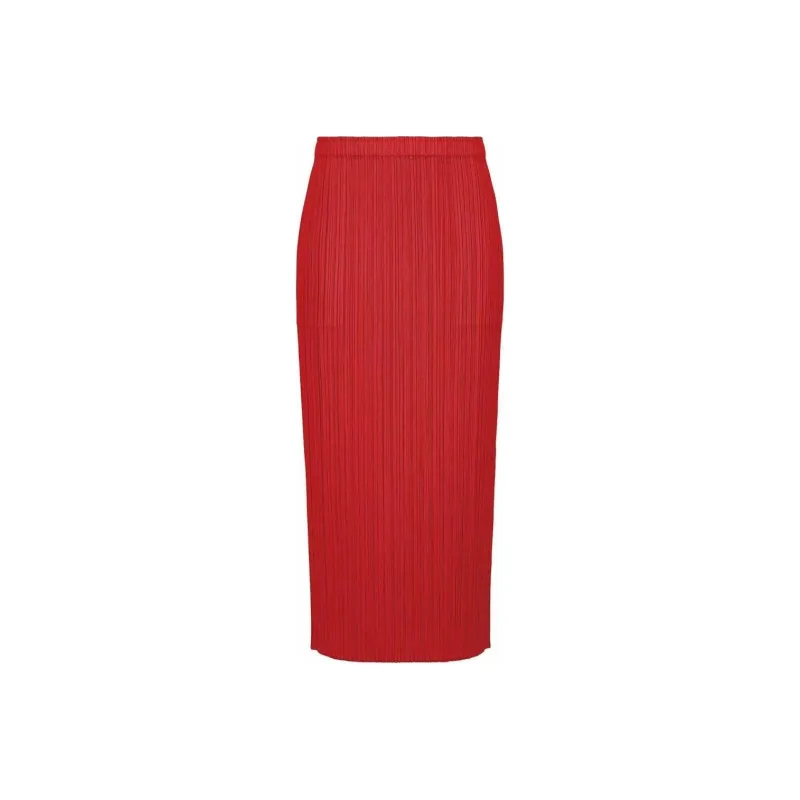 PLEATS PLEASE ISSEY MIYAKE SS24 Casual Long Skirt Women's Red-0