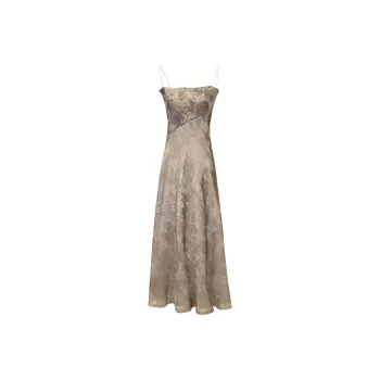 PAZZO Slip Dresses Women's Khaki Multicolor