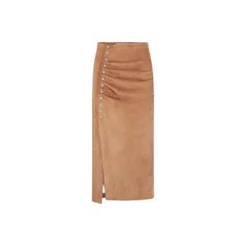 Paco Rabanne Suede Midi Skirt