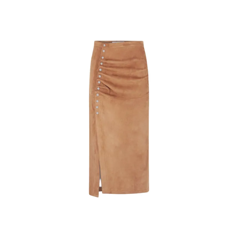 Rabanne Suede Midi Skirt-0
