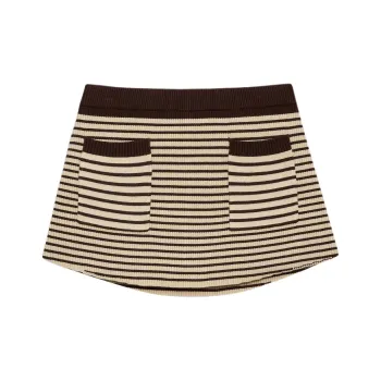 Victoria's Secret Frankies Bikinis Mila Cloud Knit Skort / 70S Stripe Casual Short Skirts Women's Stripes