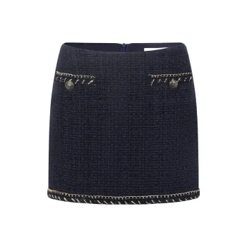 Barb Chill Small Fragrance Series Casual Short Skirts Women's Navy Blue