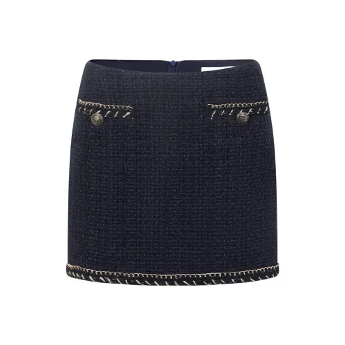 Barb Chill Small Fragrance Series Casual Short Skirts Women's Navy Blue