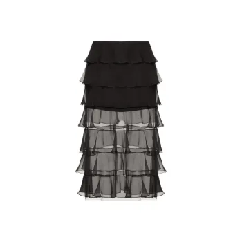 Valentino Ruffled Chiffon Midi Skirt