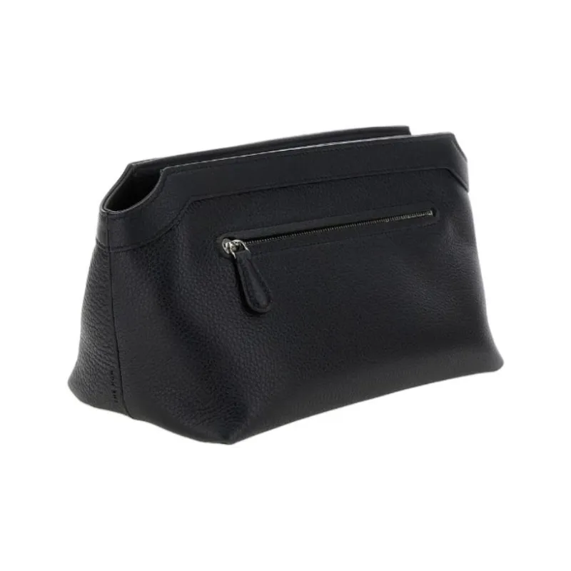 THE ROW Coarse Grain Leather Wallet Women's Black-2